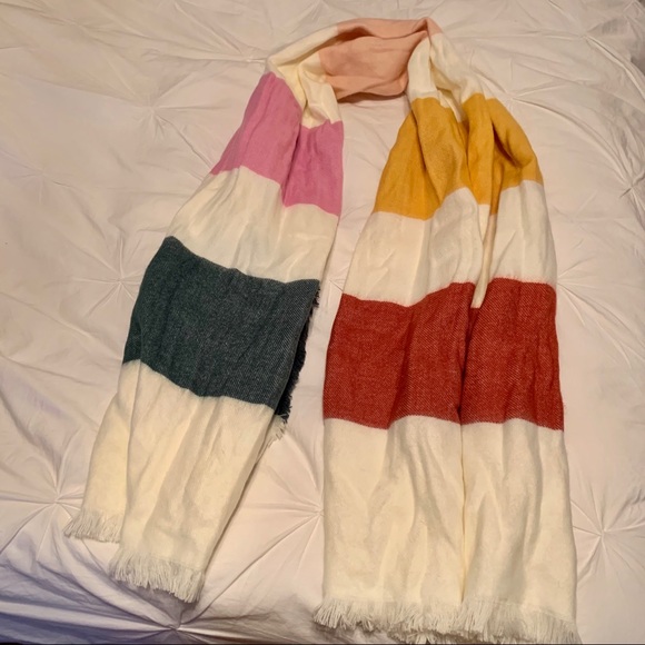 Madewell Multi-Stripe color-blocked scarf NWOT - Picture 6 of 8